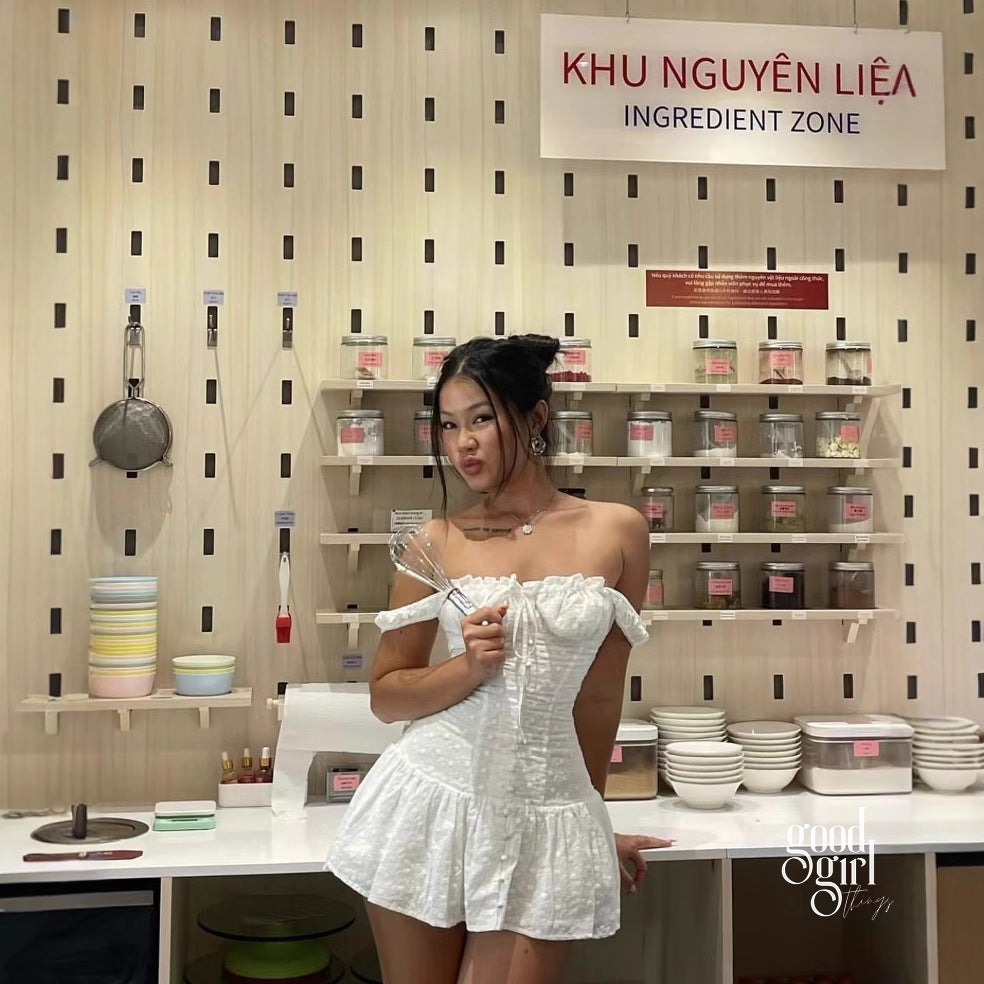 Jhene Embroidered Square Neck Dress [7TJU8UEW]