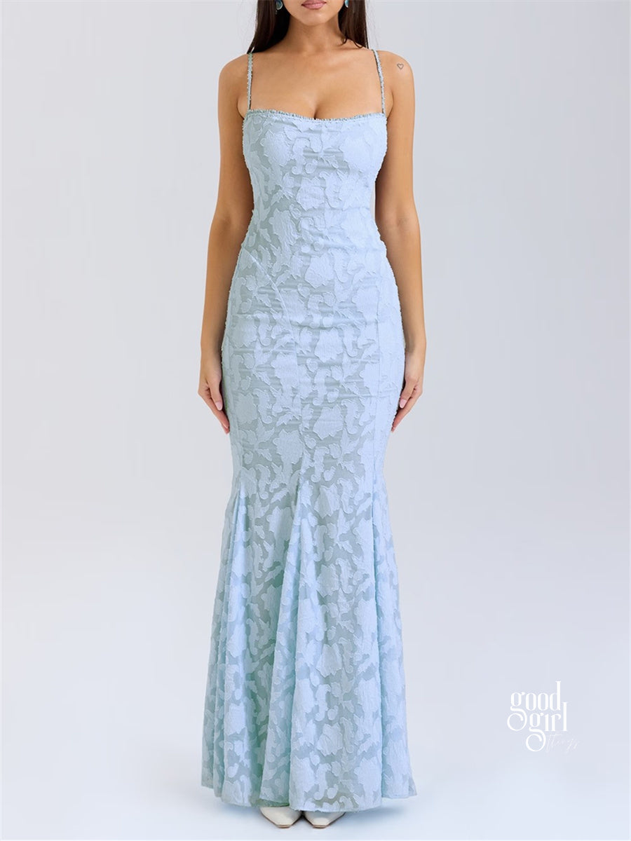 Jocelyn Square Neck Jacquard Maxi Dress [YFD4JLD9]