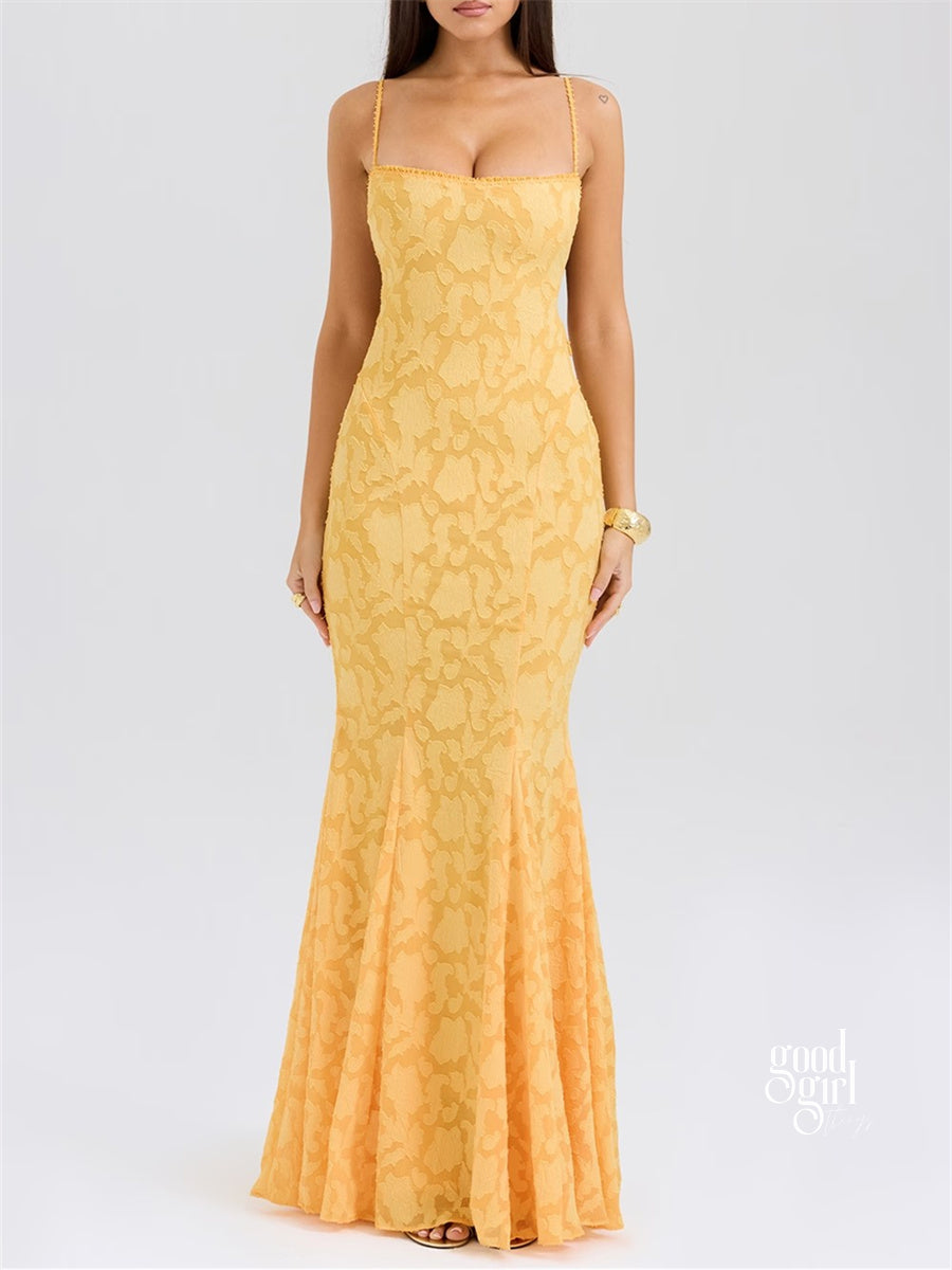 Jocelyn Square Neck Jacquard Maxi Dress [KT43NUNH]