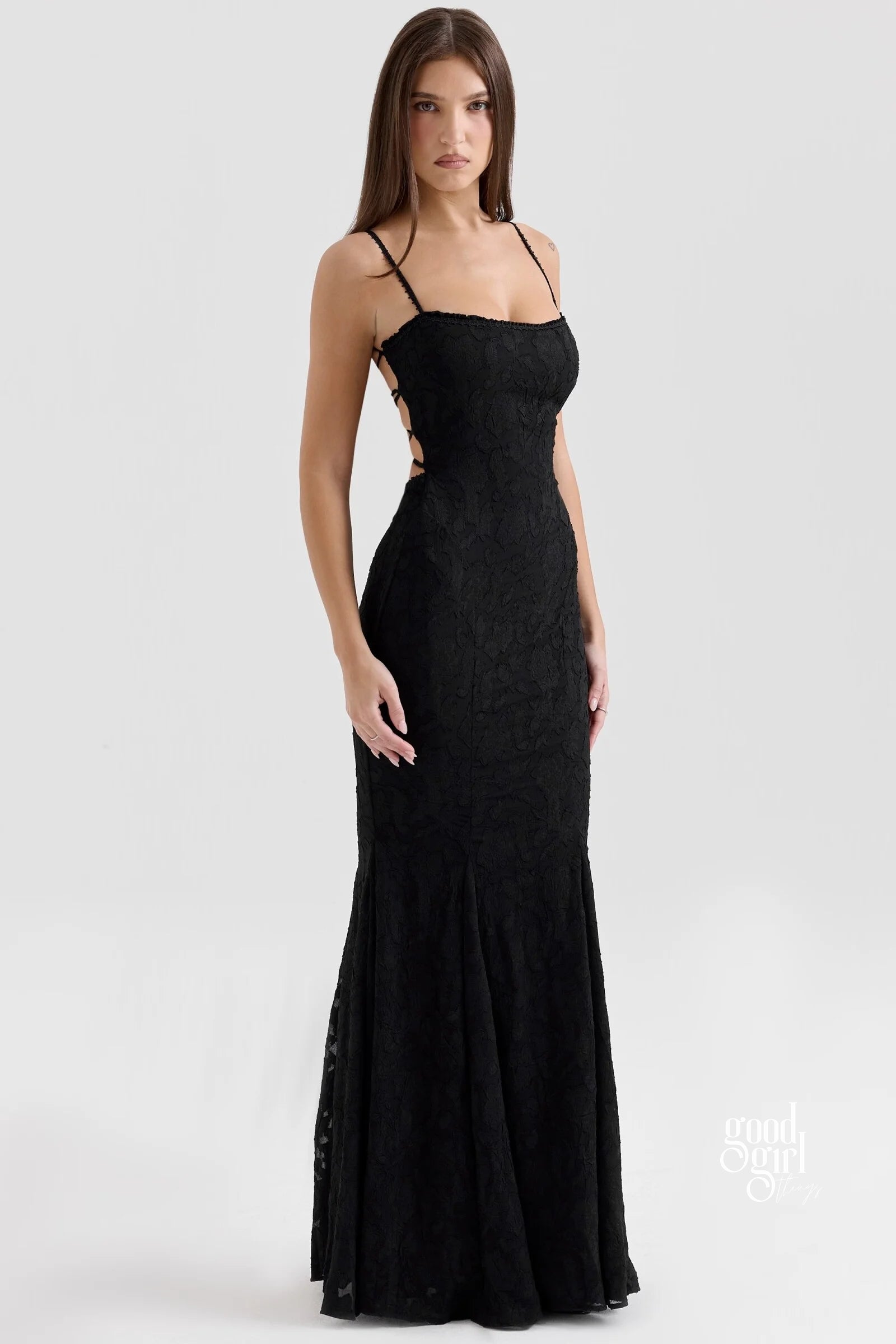 Jocelyn Square Neck Jacquard Maxi Dress [VV76UQX0]