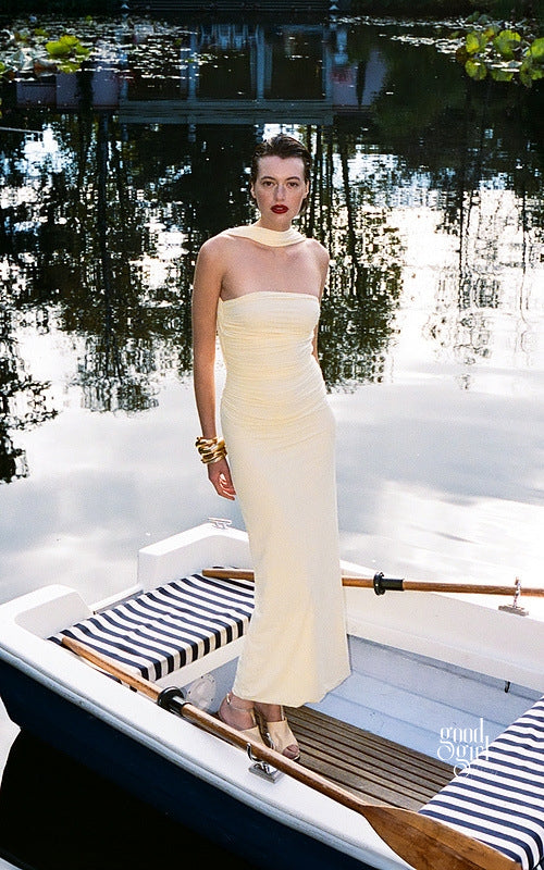 Juanita Floral Halter Maxi Dress [FTNW82BW]