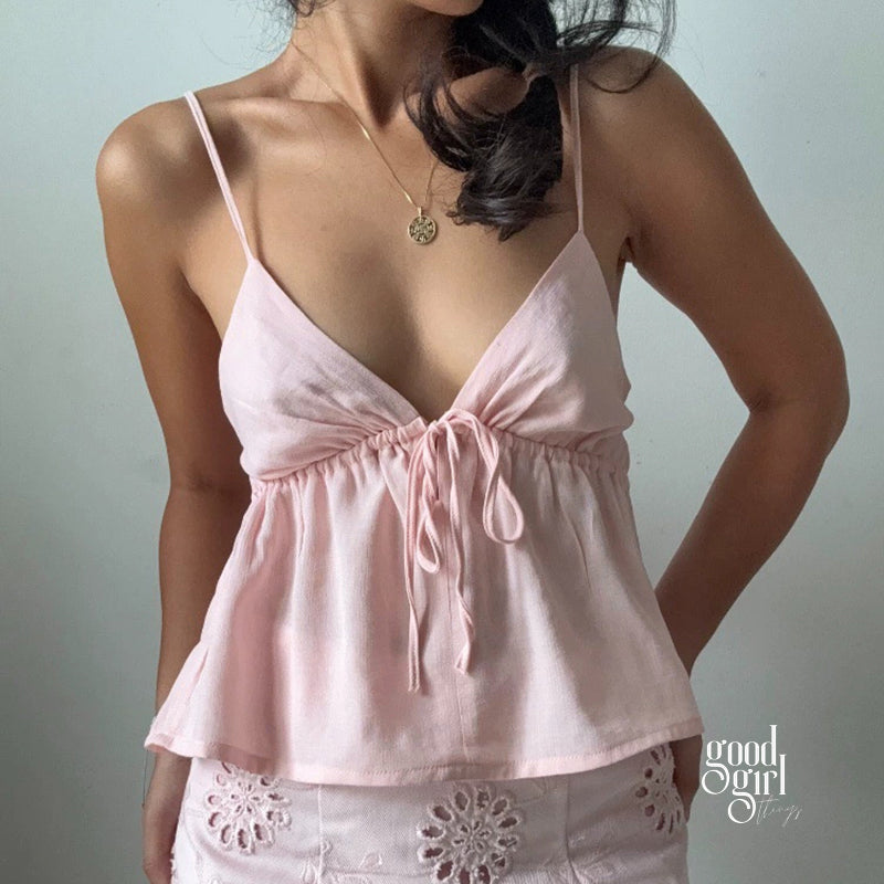 Justus Backless Lace-Up Camisole [YRL9123X]