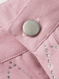 Kaidyn Pink Rhinestone Straight Jeans [CO4OYFL4]