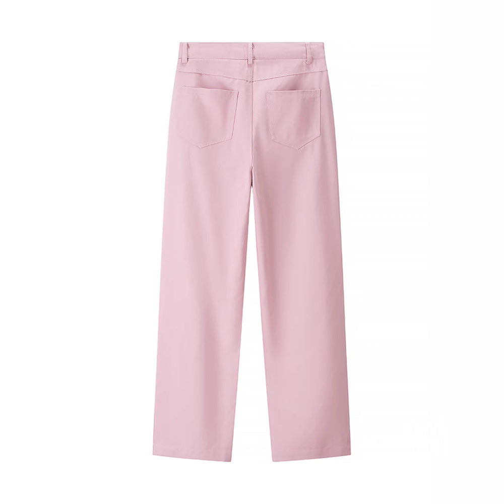 Kaidyn Pink Rhinestone Straight Jeans [RL2172TB]
