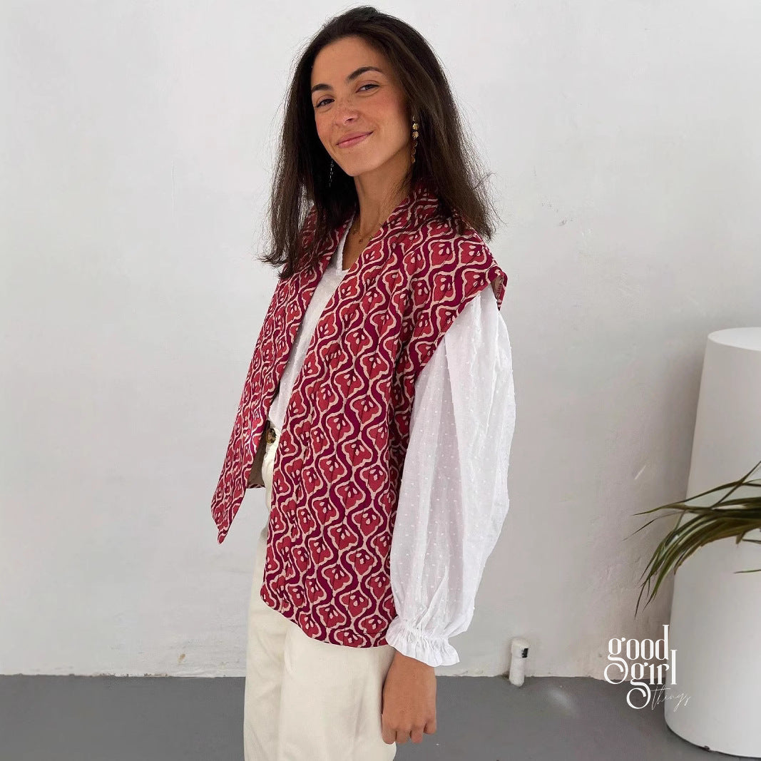 Kalee Printed Padded Vest [YNNBWOQ4]