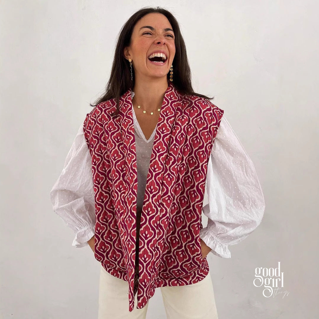Kalee Printed Padded Vest [J41BJ1L5]