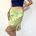 Kaleigh Irregular Mesh Midi Skirt [IC4I6KRN]