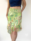Kaleigh Irregular Mesh Midi Skirt [U9ILYG1F]