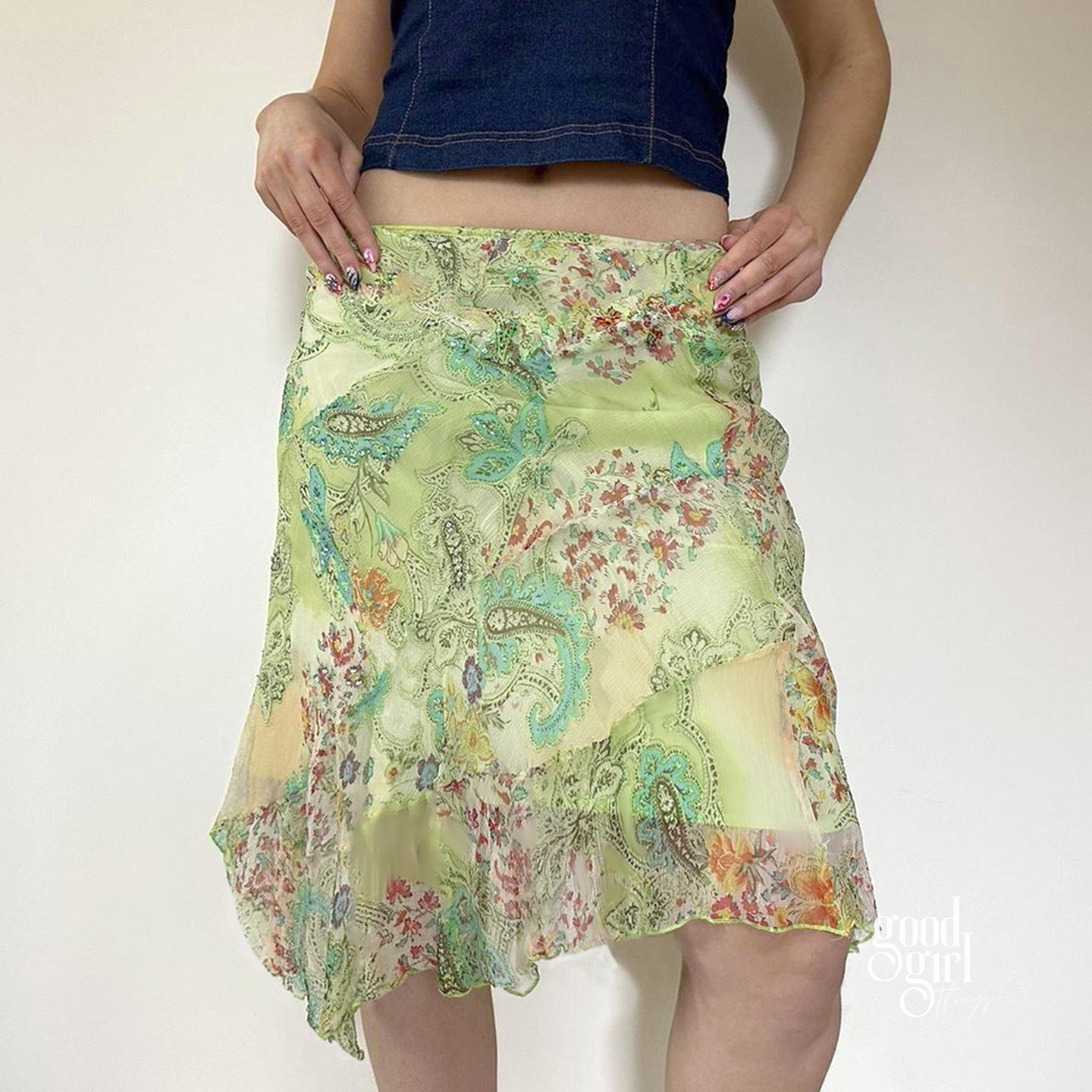 Kaleigh Irregular Mesh Midi Skirt [CB008KN3]