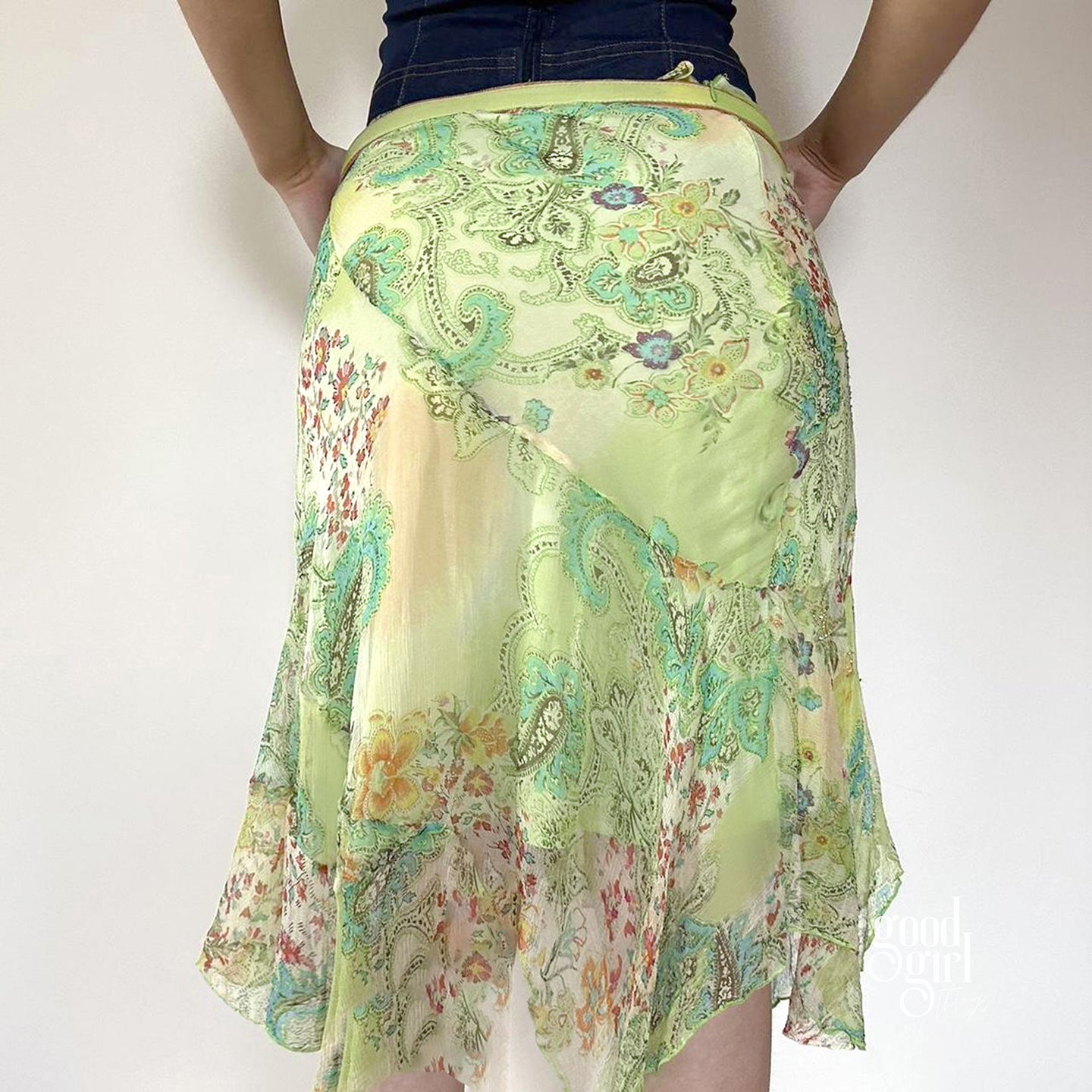Kaleigh Irregular Mesh Midi Skirt [24NIFH15]
