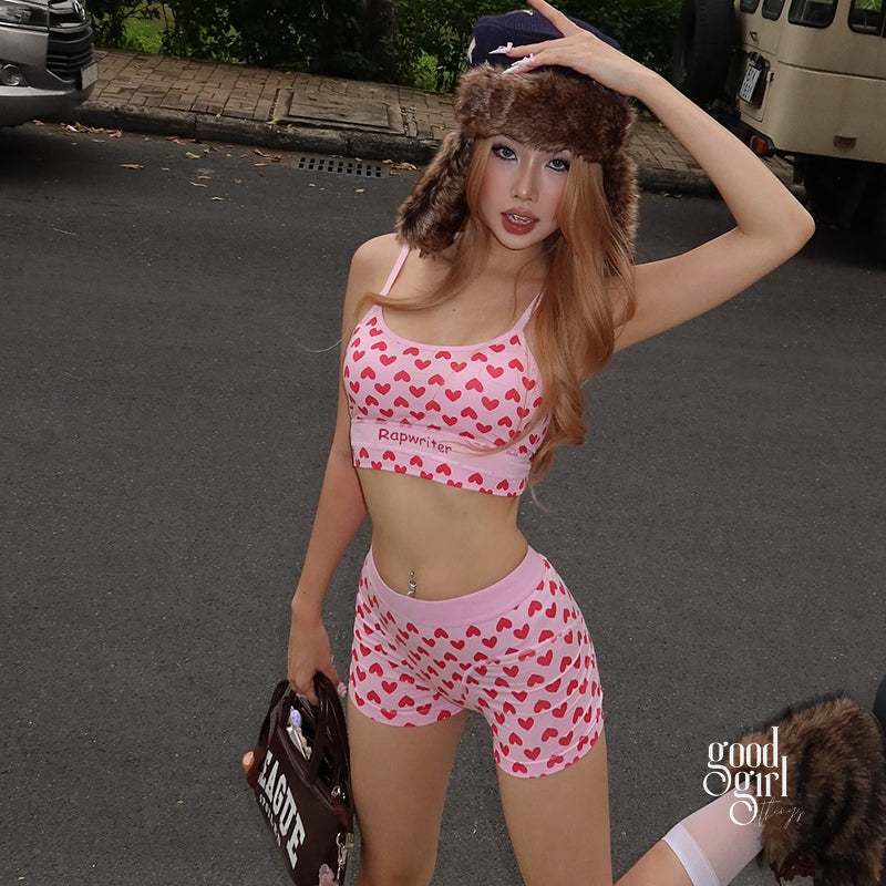 Kamiya Heart Print Short Set [YS30F2H8]
