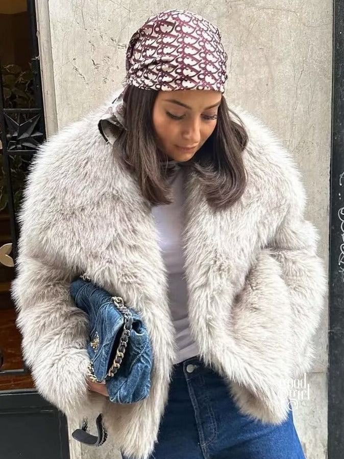 Karra Faux Fur Lapel Jacket [6X96JY9B]