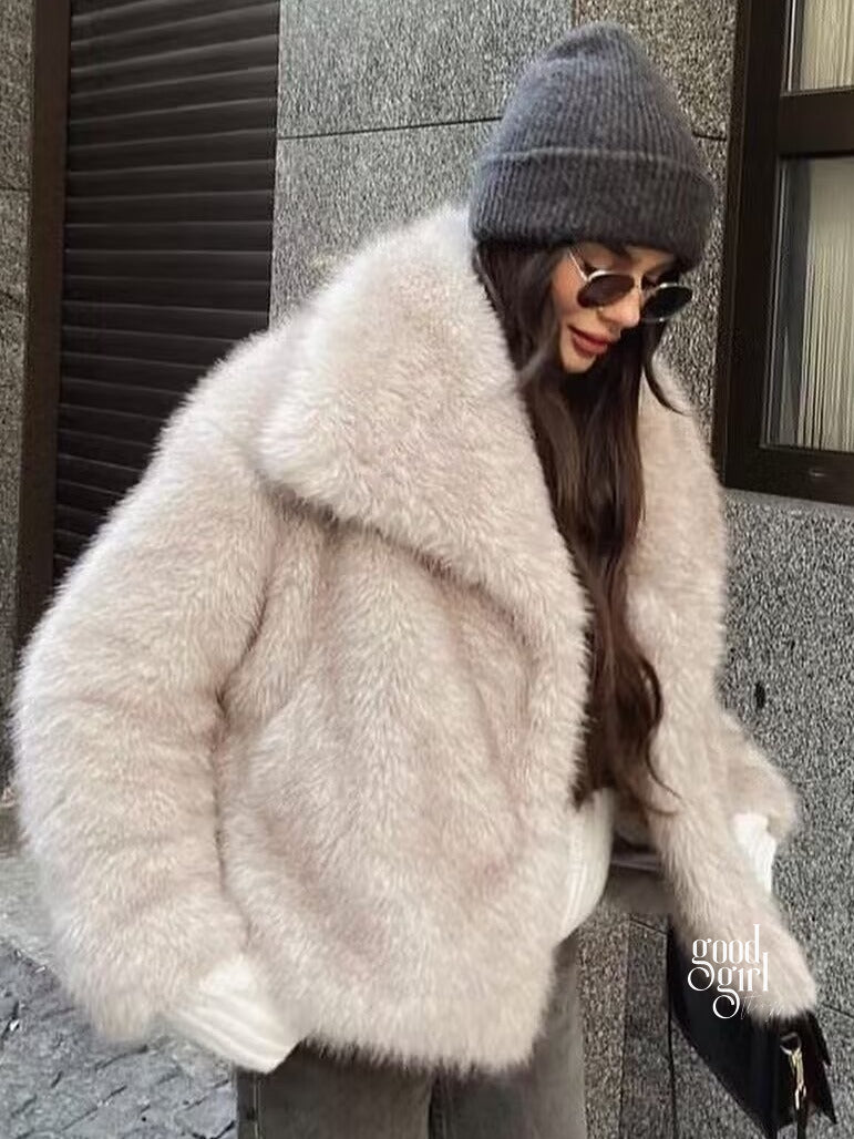 Karra Faux Fur Lapel Jacket [4A76J722]