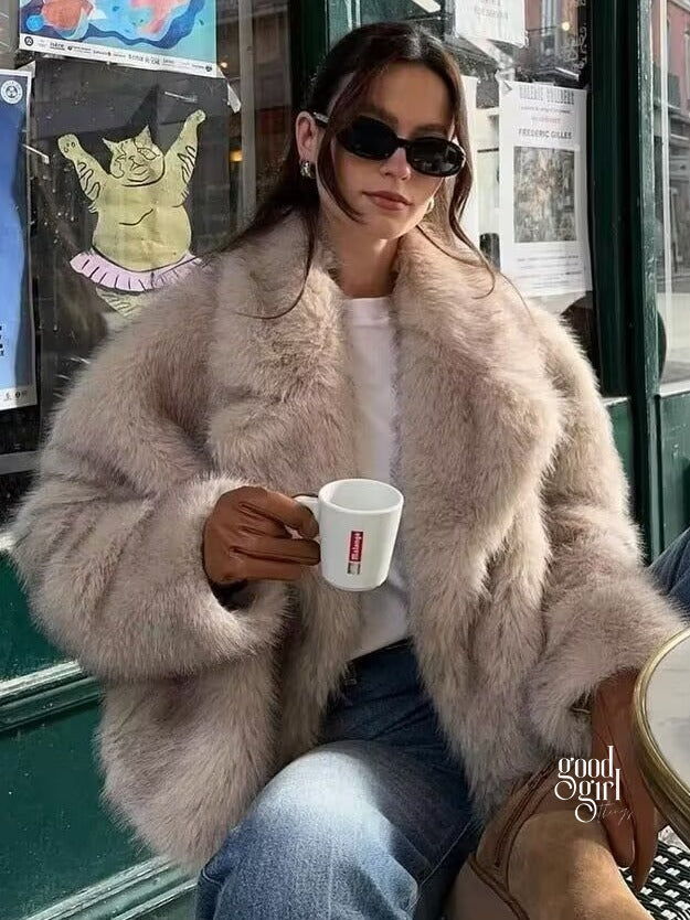 Karra Faux Fur Lapel Jacket [5GA2EJ37]