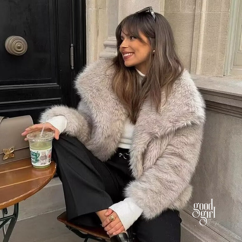 Karra Faux Fur Lapel Jacket [4EE9B7NU]