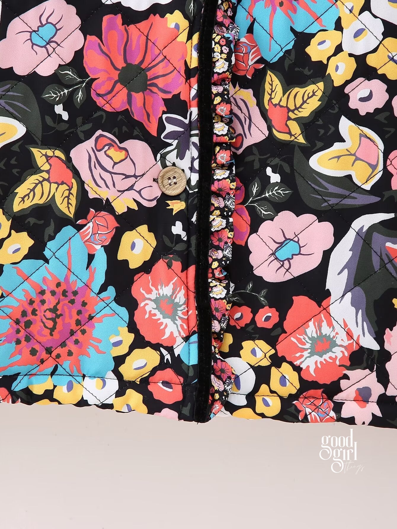 Kaylin Botanical Flare Sleeve Coat [12JPG6ZX]