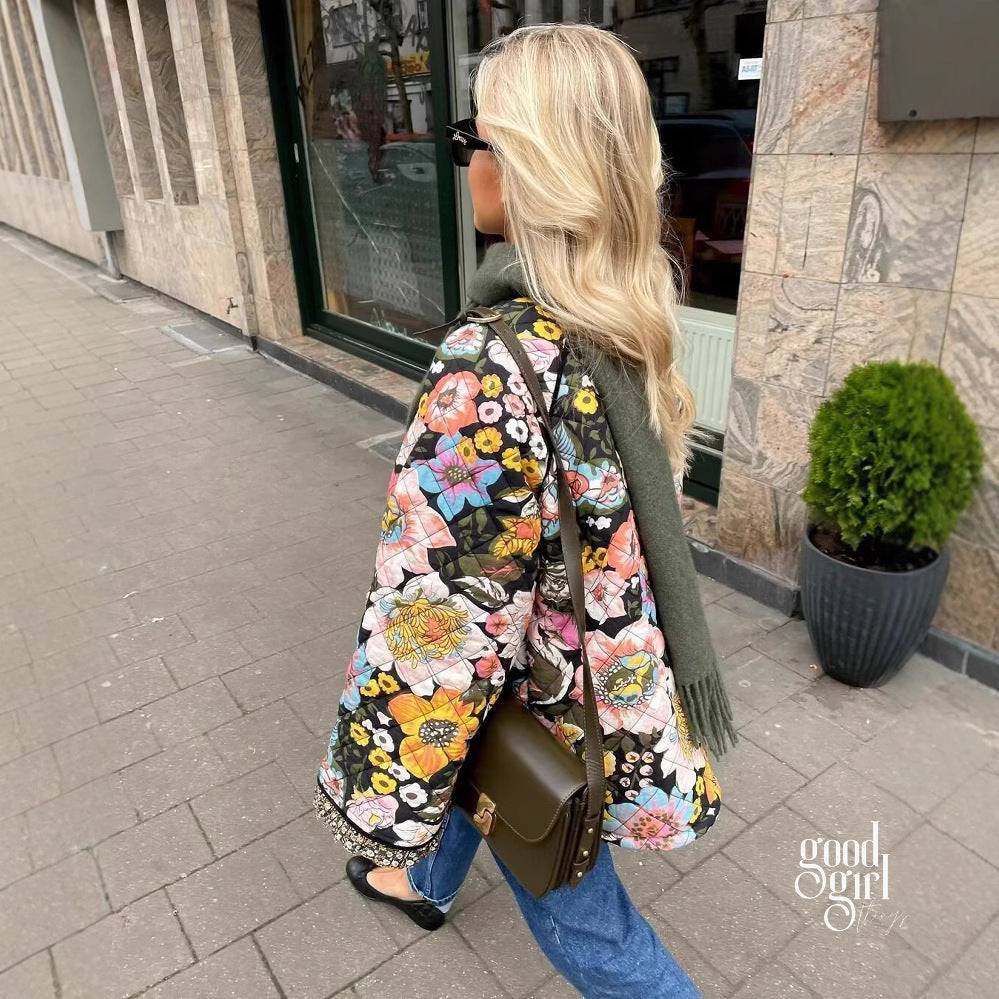 Kaylin Botanical Flare Sleeve Coat [QQILCQNI]