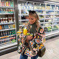 Kaylin Botanical Flare Sleeve Coat [7TIRIWPC]