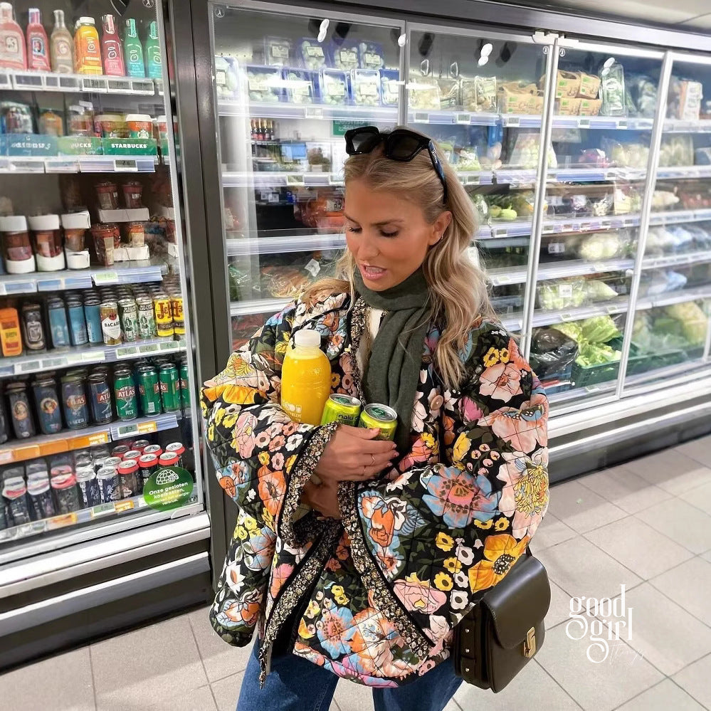 Kaylin Botanical Flare Sleeve Coat [7TIRIWPC]