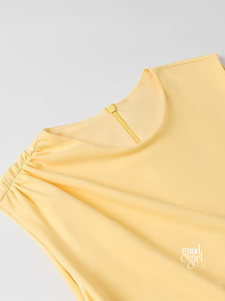Kendalynn Pleated A-Line Mini Dress [TYUKUCA0]