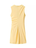Kendalynn Pleated A-Line Mini Dress [LGCC0DLT]