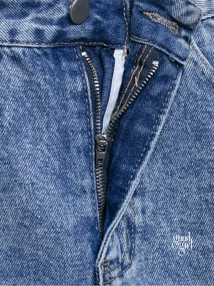 Kenzy High-Waist Denim Mini Skirt [SQOTK60T]