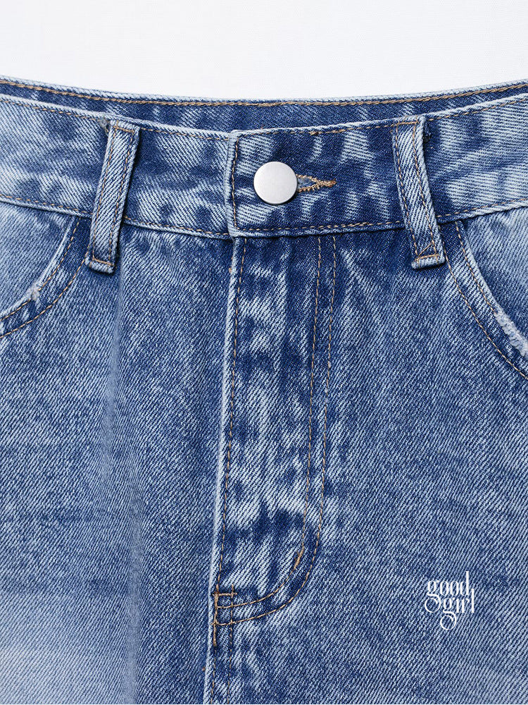 Kenzy High-Waist Denim Mini Skirt - Blue [BMYB3AI1]