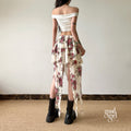 Kit Rose Print Asymmetric Skirt [HWYJQNB1]