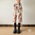 Kit Rose Print Asymmetric Skirt [EUR462EU]