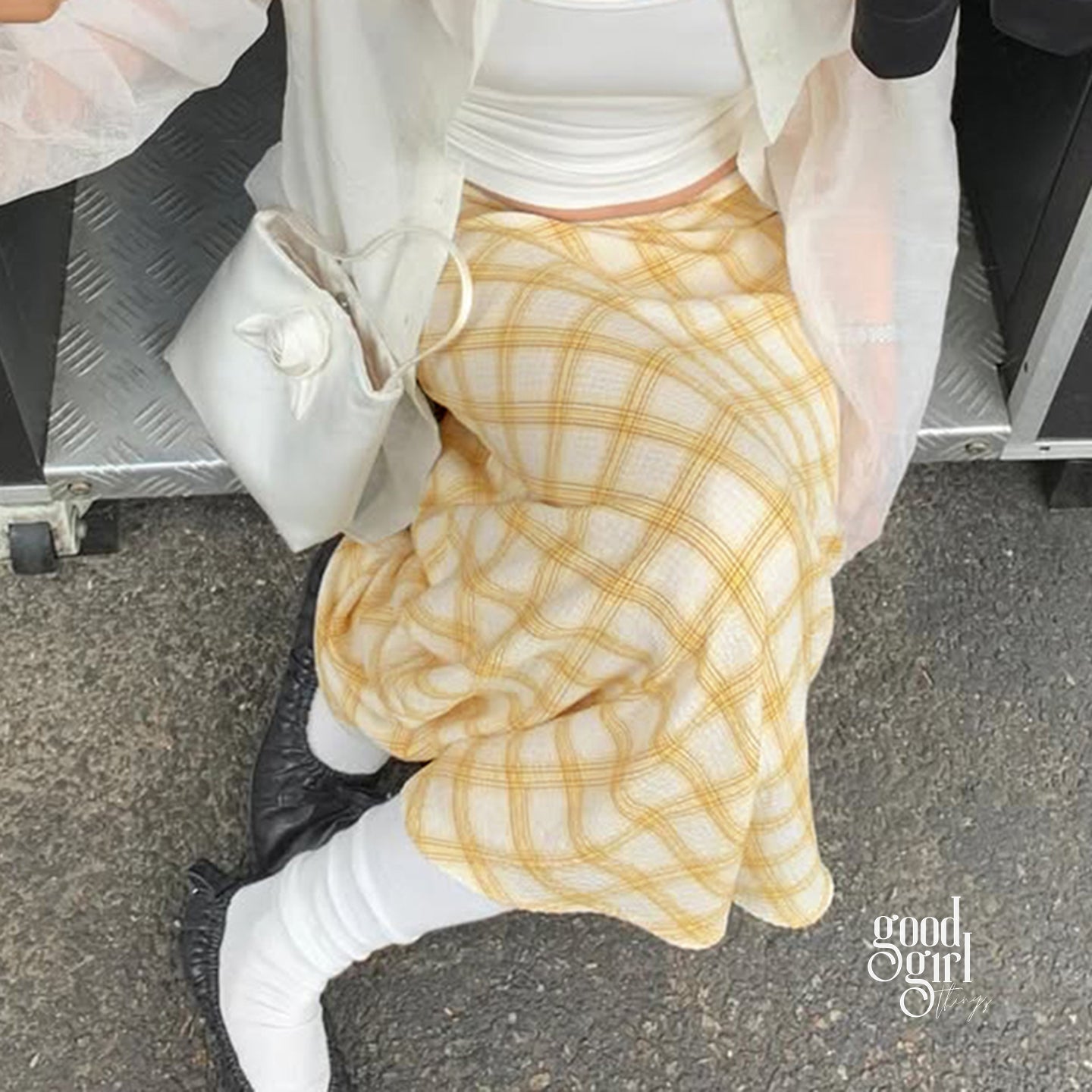 Klaudia Plaid Fishtail Midi Skirt [FJF2ZVAT]
