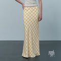 Klaudia Plaid Fishtail Midi Skirt [V6MY2T03]