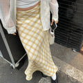 Klaudia Plaid Fishtail Midi Skirt [M9VGLD6Z]
