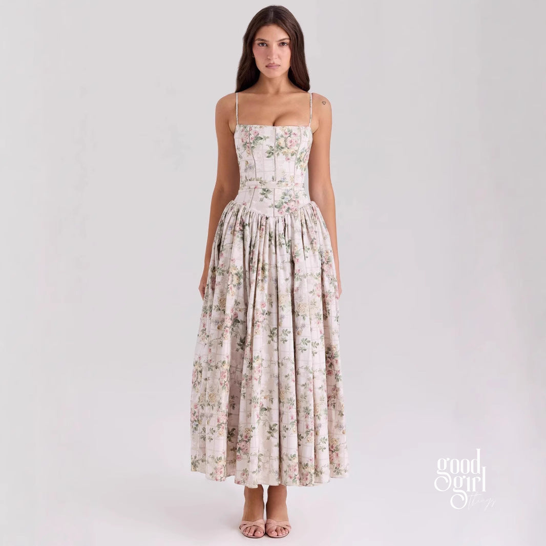 Lelani French Floral Midi Dress [5J3DD0K3]