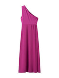 Lillyanne One Shoulder Pleated Maxi Dress [REY86PJS]