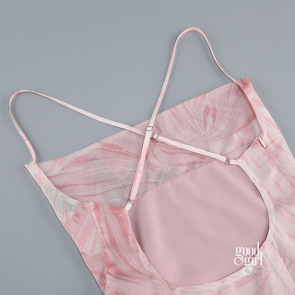 Lynden Backless Floral Maxi Dress [E11IK61P]