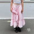 Lynlee Asymmetric Ruffle Maxi Skirt [GGT2NW3R]