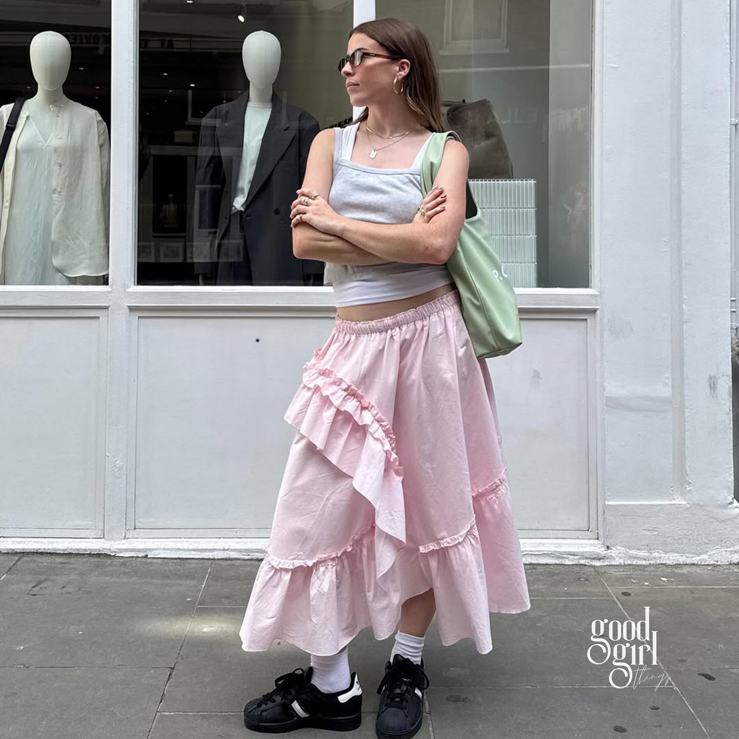 Lynlee Asymmetric Ruffle Maxi Skirt [0036ZEE8]