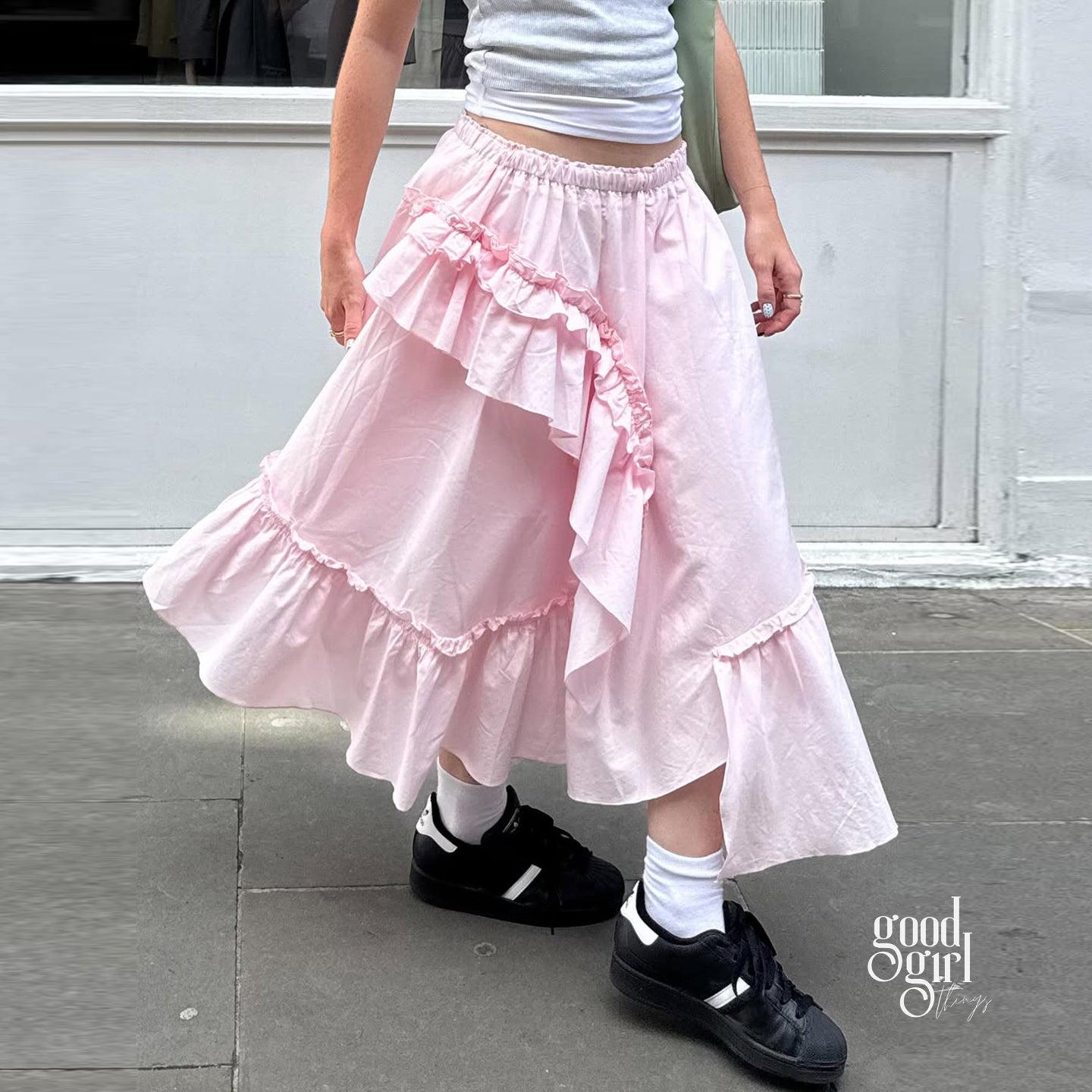 Lynlee Asymmetric Ruffle Maxi Skirt [81XVSNA9]