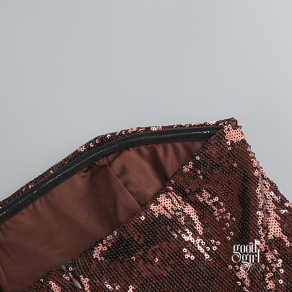 Maebel Strapless Sequin Mini Dress [NR9YYS21]