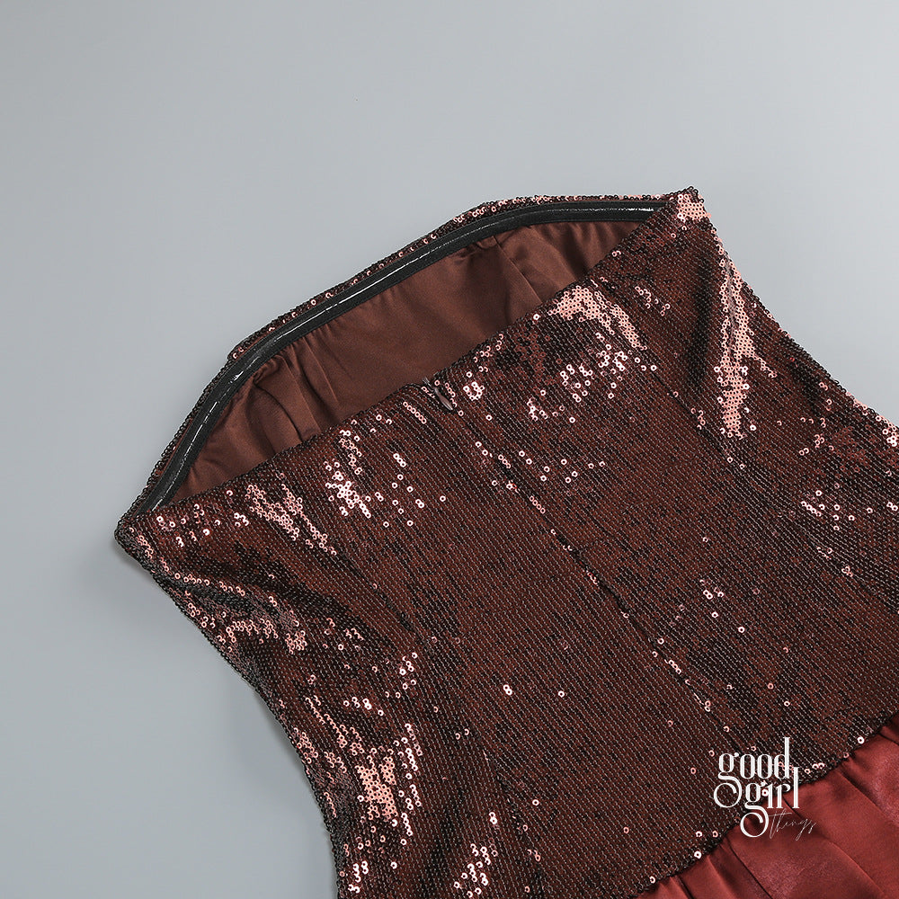 Maebel Strapless Sequin Mini Dress [921L6YGZ]