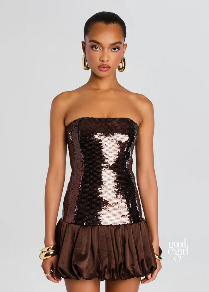 Maebel Strapless Sequin Mini Dress [3IDHKZNJ]