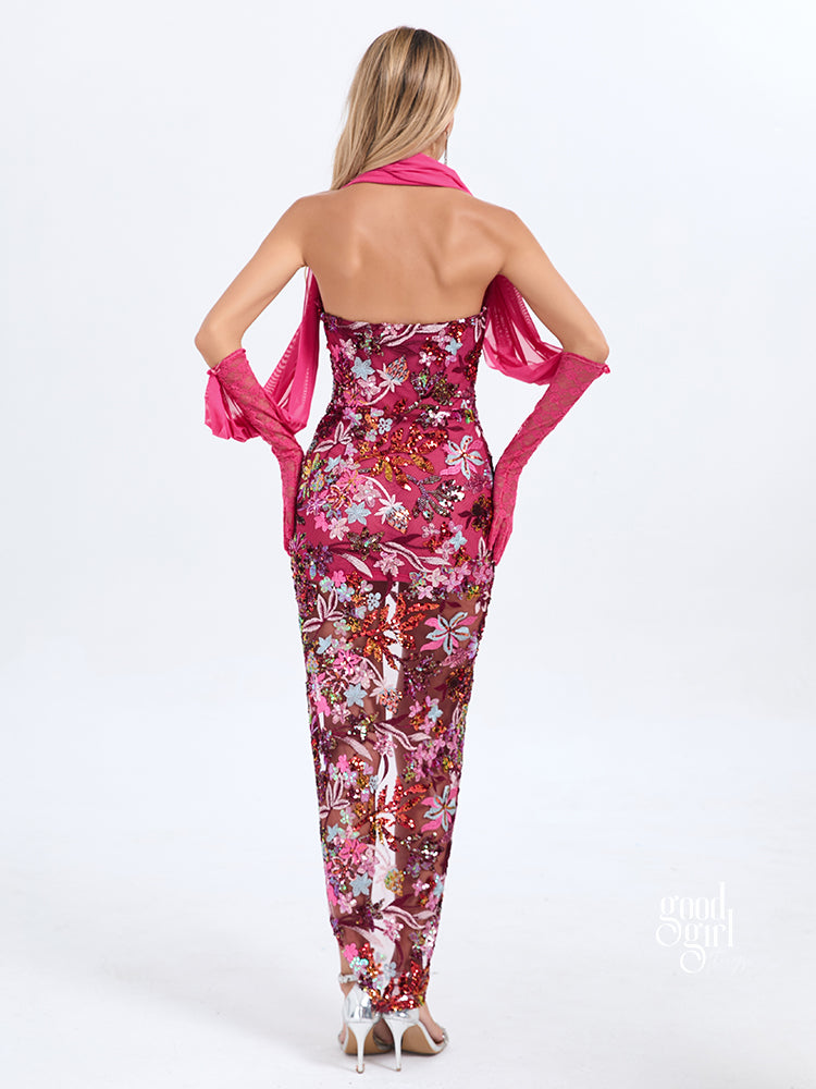 Makaylah Sequin Halter Maxi Set [X25LUWWN]