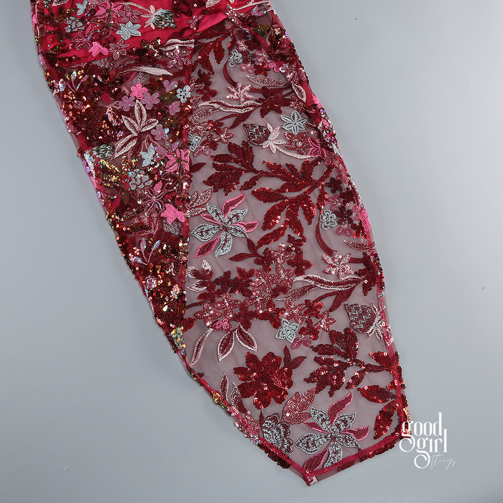 Makaylah Sequin Halter Maxi Set [JUIKTHQP]