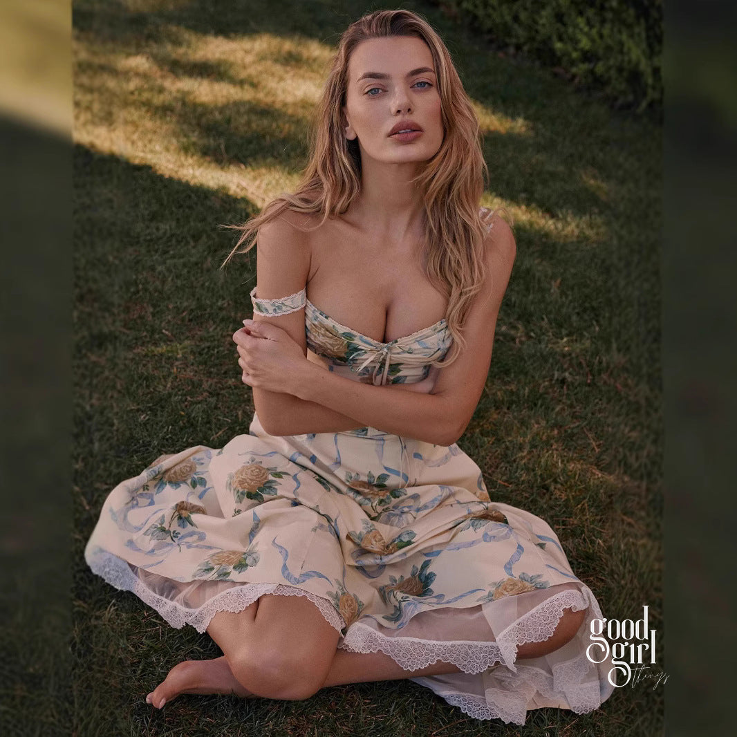 Marcy Floral Strap Midi Dress [M9XN7G5K]