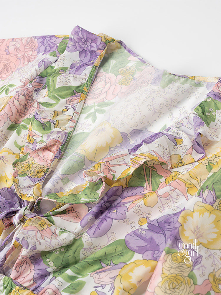 Marlei Floral Knotted Mini Dress [IYYYP7O5]