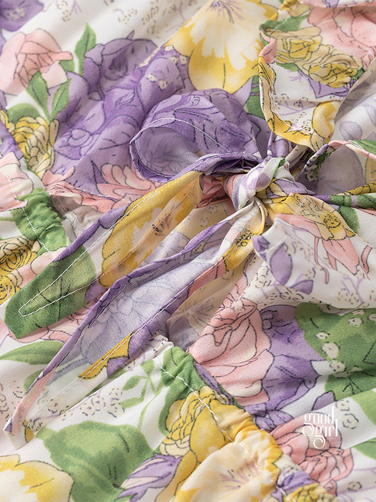 Marlei Floral Knotted Mini Dress [504C9E5F]