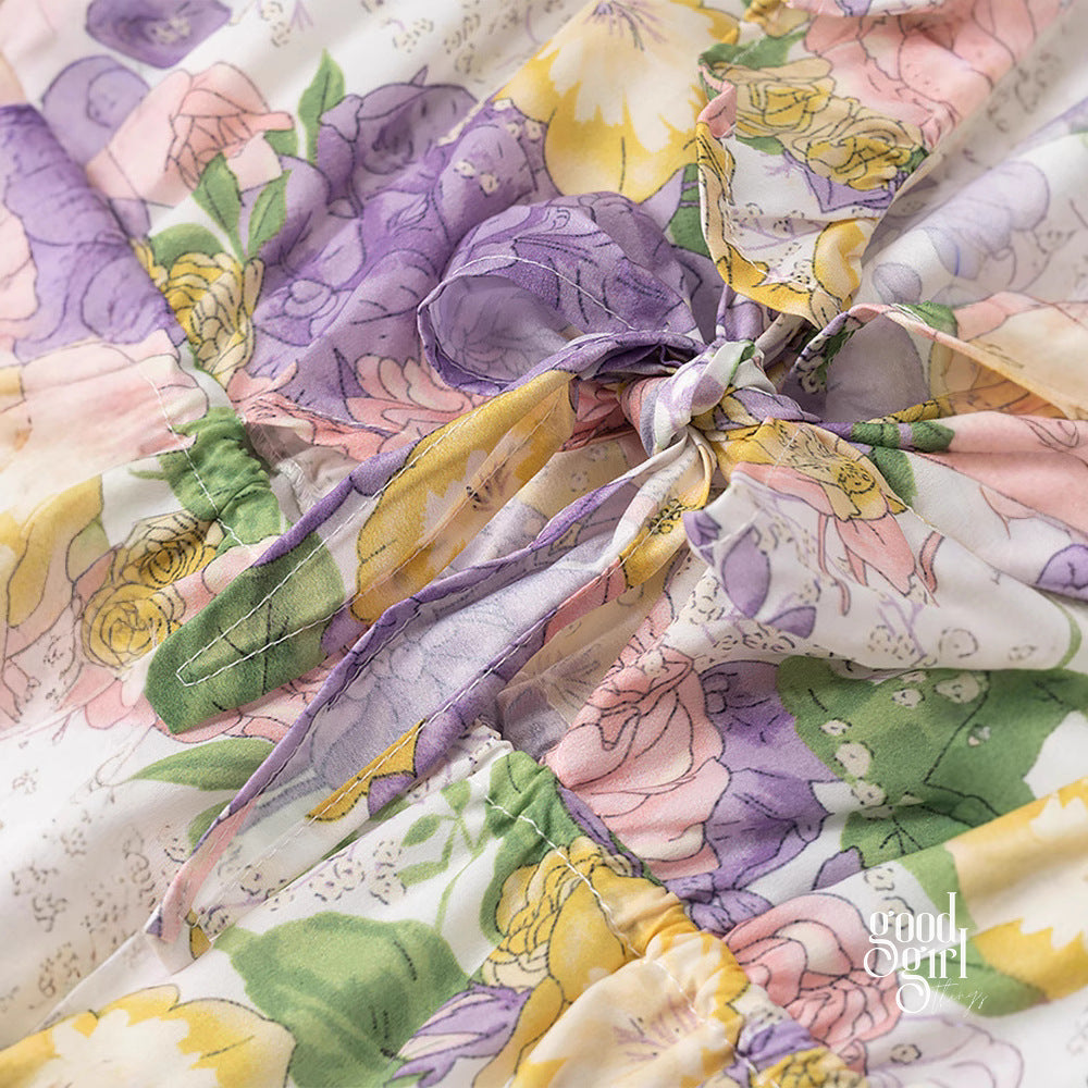 Marlei Floral Knotted Mini Dress [O7YKNDKB]