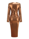 Marlene V-Neck Bodycon Midi [C7PHZ8PV]