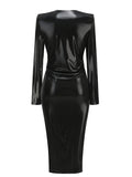Marlene V-Neck Bodycon Midi [0YXL842B]