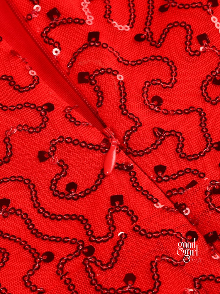 Michal Red Sequin Maxi Dress [US4YMJV2]